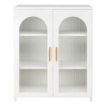 ΜΕΤΑΛΛΙΚΟ ΝΤΟΥΛΑΠΙ ΒΙΤΡΙΝΑ CARIL HM9571.02 ΛΕΥΚΟ 80x37-40x102Yεκ. - Image 4