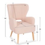 ΜΠΕΡΖΕΡΑ ΠΟΛΥΘΡΟΝΑ MYLIE ΜΠΟΥΚΛΕ ΥΦΑΣΜΑ ΕΚΡΟΥ HM8394.20 66x76x90Υ εκ. - Image 2