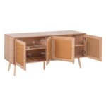 ΜΠΟΥΦΕΣ COLM HM9440.11 ΜΕΛΑΜΙΝΗΣ & ΣΥΝΘΕΤΙΚΟ RATTAN ΣΤΙΣ 4 ΠΟΡΤΕΣ 160x39,5x71Yεκ. - Image 3