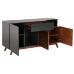 ΜΠΟΥΦΕΣ PREDA HM9747 MDF ΜΕ ΚΑΡΥΔΙ & ΣΚΟΥΡΟ ΓΚΡΙ ΚΑΠΛΑΜΑ 167x28-40x80Υεκ. - Image 3