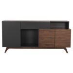 ΜΠΟΥΦΕΣ PREDA HM9747 MDF ΜΕ ΚΑΡΥΔΙ & ΣΚΟΥΡΟ ΓΚΡΙ ΚΑΠΛΑΜΑ 167x28-40x80Υεκ. - Image 4