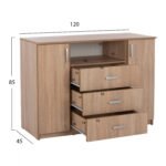 ΜΠΟΥΦΕΣ ΜΕ 2 ΝΤΟΥΛΑΠΙΑ Κ 3 ΣΥΡΤΑΡΙΑ ADLER SONAMA OAK HM2430 120X45X85Yεκ. - Image 2