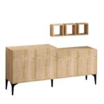 ΜΠΟΥΦΕΣ ΜΕΛΑΜΙΝΗΣ ΚΑΙ 3 ΡΑΦΑΚΙΑ ΣΕ ΦΥΣΙΚΟ ΧΡΩΜΑ 180x40x85Υεκ.HM9430.01 - Image 6