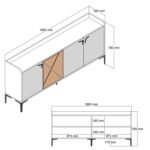 ΜΠΟΥΦΕΣ ΜΕΛΑΜΙΝΗΣ ΚΑΡΥΔΙ ΚΑΙ ΕΦΕ ΛΕΥΚΟΥ ΜΑΡΜΑΡΟΥ 180x35x78Υεκ.HM9433.02 - Image 2