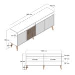 ΜΠΟΥΦΕΣ ΜΕΛΑΜΙΝΗΣ ΚΑΡΥΔΙ ΜΕ ΟΨΗ ΜΑΥΡΟΥ ΜΑΡΜΑΡΟΥ HM9431.05  180x35x78.6Υ εκ. - Image 2