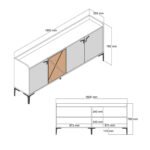 ΜΠΟΥΦΕΣ ΜΕΛΑΜΙΝΗΣ ΚΑΡΥΔΙ ΜΕ ΟΨΗ ΜΑΥΡΟΥ ΜΑΡΜΑΡΟΥ HM9433.03  180x35x78Υ εκ. - Image 2