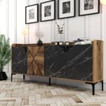 ΜΠΟΥΦΕΣ ΜΕΛΑΜΙΝΗΣ ΚΑΡΥΔΙ ΜΕ ΟΨΗ ΜΑΥΡΟΥ ΜΑΡΜΑΡΟΥ HM9433.03  180x35x78Υ εκ. - Image 3