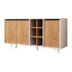 ΜΠΟΥΦΕΣ ΜΕΛΑΜΙΝΗΣ ΛΕΥΚΟΣ ΜΕ ΚΑΡΥΔΙ ΠΟΡΤΕΣ 140x40x86Yεκ.HM9432.01 - Image 6