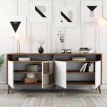 ΜΠΟΥΦΕΣ ΜΕΛΑΜΙΝΗΣ ΣΕ ΚΑΡΥΔΙ ΧΡΩΜΑ ΜΕ ΛΕΥΚΕΣ ΠΟΡΤΕΣ 180x35x78.6Υεκ.HM9431.02 - Image 5