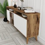 ΜΠΟΥΦΕΣ ΜΕΛΑΜΙΝΗΣ ΣΕ ΚΑΡΥΔΙ ΧΡΩΜΑ ΜΕ ΛΕΥΚΕΣ ΠΟΡΤΕΣ 180x35x78.6Υεκ.HM9431.02 - Image 6