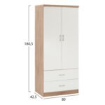 ΝΤΟΥΛΑΠΑ 2ΦΥΛΛΗ ME 2 ΣΥΡΤΑΡΙΑ REINA HM338.06 SONAMA-ΛΕΥΚΗ 80Χ42,5Χ180,5Υ εκ. - Image 2