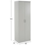 ΝΤΟΥΛΑΠΑ 2ΦΥΛΛΗ BAILEY ΜΕ ΤΡΙΑ ΡΑΦΙΑ HM337.05 ΜΕΛΑΜΙΝΗ ΛΕΥΚΗ 60Χ43Χ181Υεκ. - Image 2