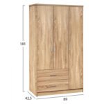 ΝΤΟΥΛΑΠΑ 3ΦΥΛΛΗ CAESAR ME 2 ΣΥΡΤΑΡΙΑ HM340.02 SONAMA 89Χ42,5Χ181εκ. - Image 2