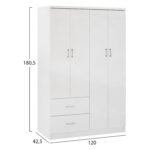 ΝΤΟΥΛΑΠΑ 4ΦΥΛΛΗ ME 2 ΣΥΡΤΑΡΙΑ BLAKELY HM339.05 ΛΕΥΚΗ 120Χ42,5Χ180,5 εκ. - Image 2