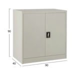 ΝΤΟΥΛΑΠΑ ΜΕΤΑΛΛΙΚΗ HM5960.11 ΜΕ 2 ΑΠΟΘΗΚΕΥΤΙΚΟΥΣ ΧΩΡΟΥΣ ΓΚΡΙ 90Χ40Χ90Υεκ. - Image 2