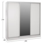 ΝΤΟΥΛΑΠΑ ΣΥΡΟΜΕΝΗ ADLER ΜΕΛΑΜΙΝΗΣ ΛΕΥΚΗ ΜΕ ΚΑΘΡΕΠΤΗ HM2435.03  200X60X210Υεκ - Image 2