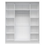 ΝΤΟΥΛΑΠΑ ΣΥΡΟΜΕΝΗ ADLER ΜΕΛΑΜΙΝΗΣ ΛΕΥΚΗ ΜΕ ΚΑΘΡΕΦΤΗ 3ΦΥΛΛΗ HM2461.03  183x60x220 εκ. - Image 3