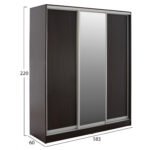 ΝΤΟΥΛΑΠΑ ΣΥΡΟΜΕΝΗ ADLER ΜΕΛΑΜΙΝΗΣ WENGE ΜΕ ΚΑΘΡΕΦΤΗ 3ΦΥΛΛΗ HM2461.02 183x60x220 εκ. - Image 2