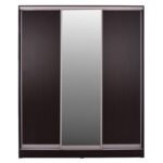 ΝΤΟΥΛΑΠΑ ΣΥΡΟΜΕΝΗ ADLER ΜΕΛΑΜΙΝΗΣ WENGE ΜΕ ΚΑΘΡΕΦΤΗ 3ΦΥΛΛΗ HM2461.02 183x60x220 εκ. - Image 3