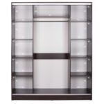 ΝΤΟΥΛΑΠΑ ΣΥΡΟΜΕΝΗ ADLER ΜΕΛΑΜΙΝΗΣ WENGE ΜΕ ΚΑΘΡΕΦΤΗ 3ΦΥΛΛΗ HM2461.02 183x60x220 εκ. - Image 4