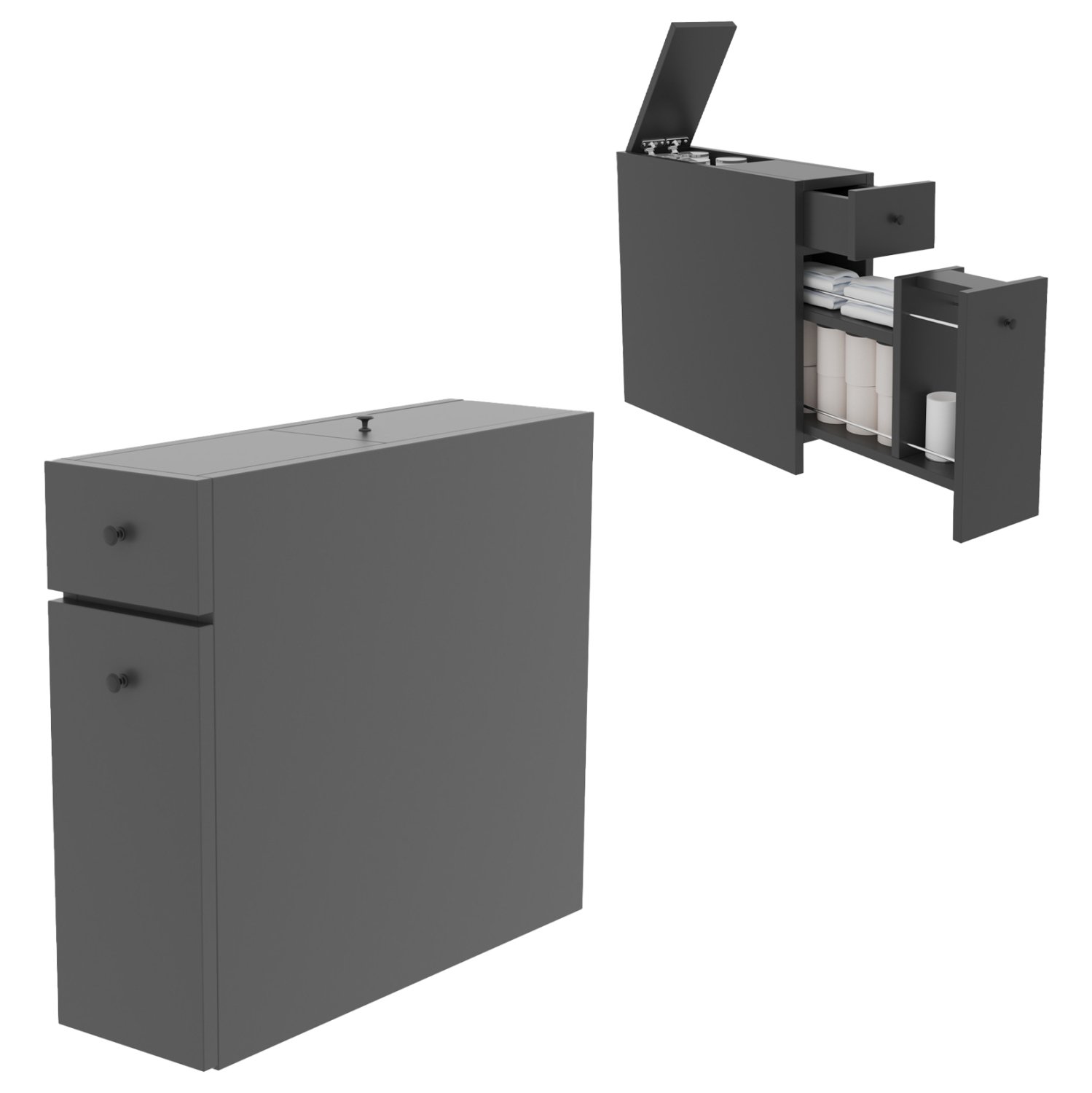 ntoylapi-mpanioy-anthraki-melamini-19x60 ΝΤΟΥΛΑΠΙ ΜΠΑΝΙΟΥ ΑΝΘΡΑΚΙ ΜΕΛΑΜΙΝΗ 19x60x55Υεκ.HM9424.01 - Image 1