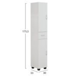 ΝΤΟΥΛΑΠΙ ADEMIA ΣΤΗΛΗ ΠΟΛΛΑΠΛΩΝ ΧΡΗΣΕΩΝ ΜΕΛΑΜΙΝΗ ΛΕΥΚΟ 30x33x175,5Yεκ.HM9124.11 - Image 2