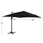 ΟΜΠΡΕΛΑ SHADER HM6025.03 ALU ΕΠΑΓΓΕΛΜΑΤΙΚΗ ΚΡΕΜΑΣΤΗ 3X3 360 ΜΟΙΡΩΝ ME ΜΑΥΡΟ ΑΚΡΥΛΙΚΟ ΠΑΝΙ - Image 2