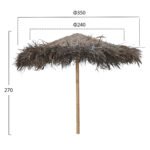 ΟΜΠΡΕΛΑ ΨΑΘΙΝΗ ΤΡΟΠΙΚΗ ΜΕ ΑΝΤΗΡΙΔΕΣ Φ240x270Υ εκ.HM5897 - Image 2