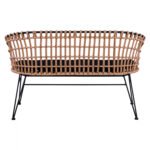 ΠΑΓΚΑΚΙ ΜΕΤΑΛΛΙΚΟ ALLEGRA HM5692 ΜΕ WICKER ΜΑΥΡΟ-ΜΠΕΖ 124x57x77Υ εκ. - Image 4