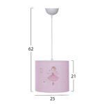 ΠΑΙΔΙΚΟ ΦΩΤΙΣΤΙΚΟ ΟΡΟΦΗΣ ΥΦΑΣΜΑΤΙΝΟ BALLERINA Φ25x21-62 εκ.HM7575.02 - Image 2
