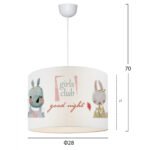 ΠΑΙΔΙΚΟ ΦΩΤΙΣΤΙΚΟ ΟΡΟΦΗΣ ΥΦΑΣΜΑΤΙΝΟ HM7574.01 ΛΕΥΚΟ ΜΕ ΣΧΕΔΙΟ GIRLS CLUB Φ28x70Y εκ. - Image 2