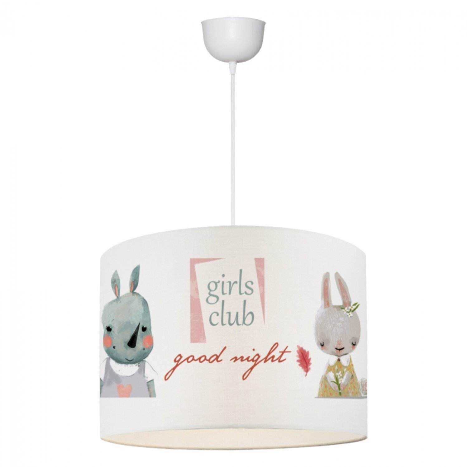 paidiko-fotistiko-orofis-yfasmatino-fb97 ΠΑΙΔΙΚΟ ΦΩΤΙΣΤΙΚΟ ΟΡΟΦΗΣ ΥΦΑΣΜΑΤΙΝΟ HM7574.01 ΛΕΥΚΟ ΜΕ ΣΧΕΔΙΟ GIRLS CLUB Φ28x70Y εκ. - Image 1