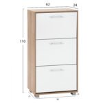 ΠΑΠΟΥΤΣΟΘΗΚΗ ΜΕΛΑΜΙΝΗΣ DAVINA 3ΘΕΣΕΩΝ HM2221.06 SONAMA-ΛΕΥΚΗ 62Χ24Χ110Υ εκ. - Image 2