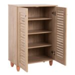 ΠΑΠΟΥΤΣΟΘΗΚΗ-ΝΤΟΥΛΑΠΑ PROLLY HM9608.02 ΜΕΛΑΜΙΝΗ SONAMA-2ΠΟΡΤΕΣ-4ΡΑΦΙΑ 60x34x88Υεκ. - Image 5