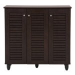 ΠΑΠΟΥΤΣΟΘΗΚΗ-ΝΤΟΥΛΑΠΑ PROLLY HM9609.01 ΜΕΛΑΜΙΝΗ WENGE-3ΠΟΡΤΕΣ-4ΡΑΦΙΑ 87x32x88Υεκ. - Image 3