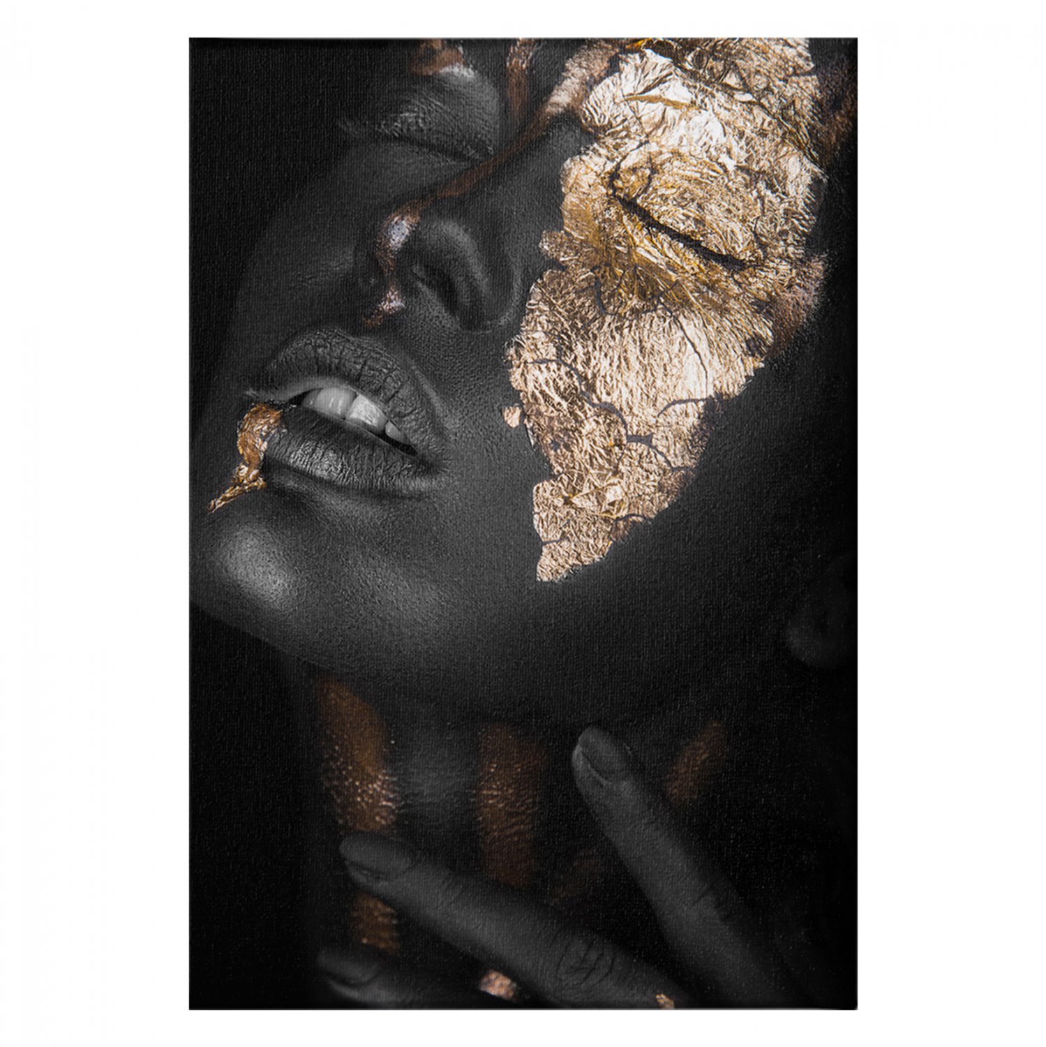 pinakas-kambas-dark-skinned-girl-with-go ΠΙΝΑΚΑΣ ΚΑΜΒΑΣ DARK SKINNED GIRL WITH GOLD MAKEUP HM7196.01 50X3X70 εκ. - Image 1