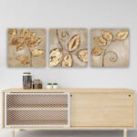 ΠΙΝΑΚΑΣ ΚΑΜΒΑΣ ΤΡΙΠΤΥΧΟ GOLDEN LEAVES HM7327 90Χ3Χ30 εκ. - Image 2