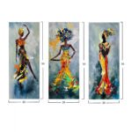 ΠΙΝΑΚΑΣ ΤΡΙΠΤΥΧΟ MDF AFRICAN GIRL IN COLORFUL DRESS HM7204.02 60X0,3X50 εκ. - Image 2