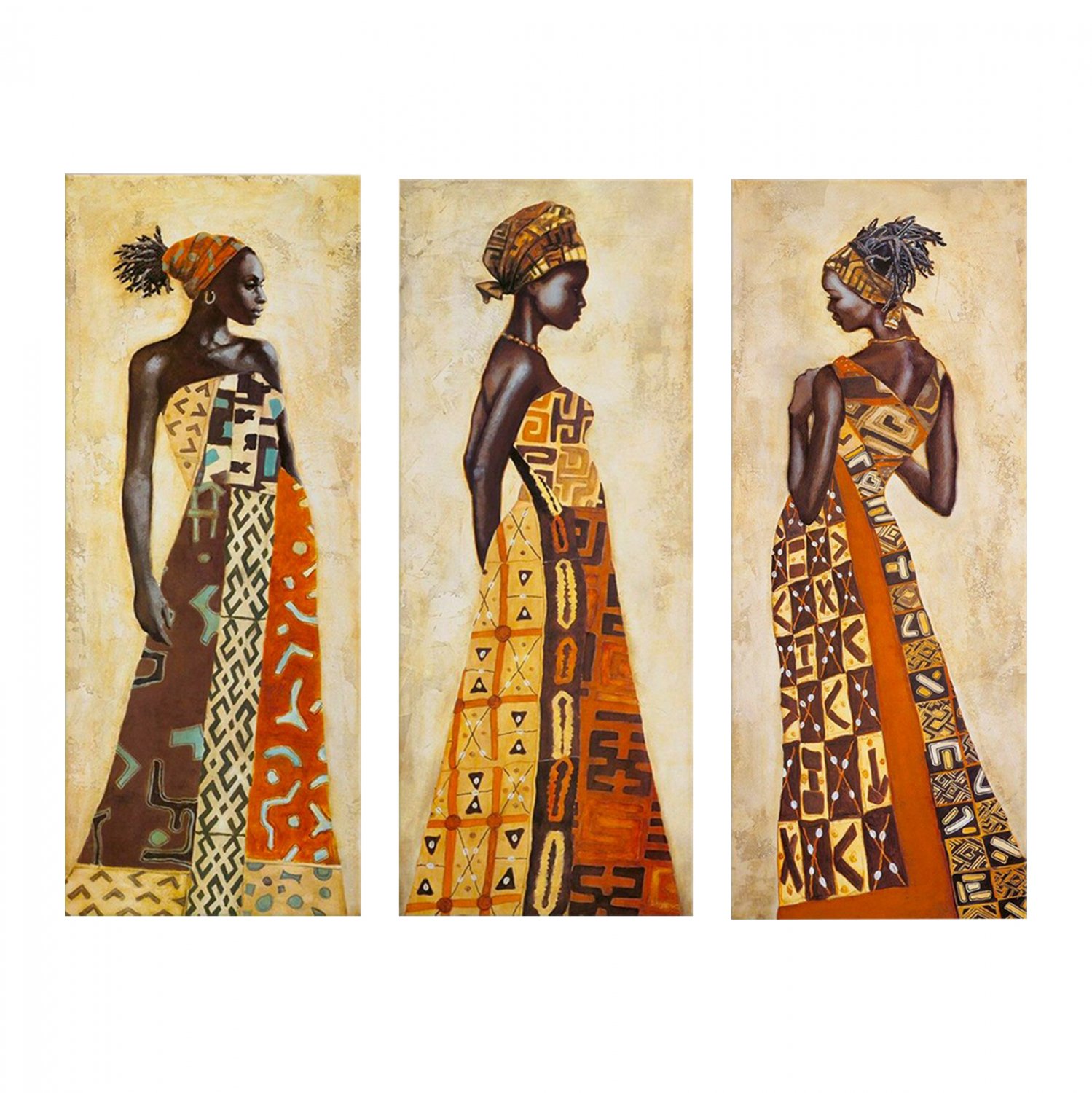 pinakas-triptycho-mdf-african-style-wome ΠΙΝΑΚΑΣ ΤΡΙΠΤΥΧΟ MDF AFRICAN STYLE WOMEN HM7204.03 60X0,3X50 εκ. - Image 1