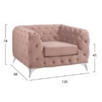 ΠΟΛΥΘΡΟΝΑ ALBERT T.CHESTERFIELD ΣΑΠΙΟ ΜΗΛΟ ΒΕΛΟΥΔΟ HM3130.05 120Χ88Χ74Υεκ. - Image 2