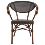 ΠΟΛΥΘΡΟΝΑ ΑΛΟΥΜΙΝΙΟΥ CLAY BAMBOO LOOK ΚΑΦΕ ΜΕ TEXTLINE HM5025 60,5x59x81 cm - Image 2