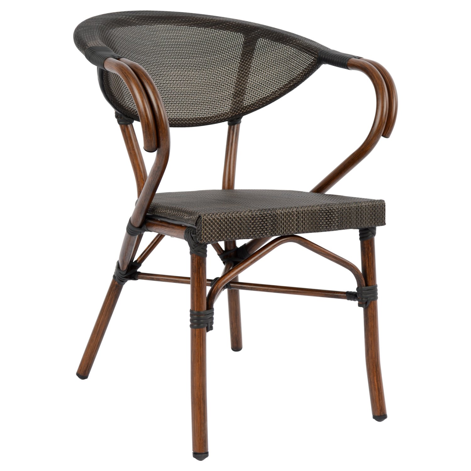 polythrona-aloyminioy-bamboo-kafe-me-tex ΠΟΛΥΘΡΟΝΑ ΑΛΟΥΜΙΝΙΟΥ CLAY BAMBOO LOOK ΚΑΦΕ ΜΕ TEXTLINE HM5025 60,5x59x81 cm - Image 1