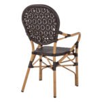 ΠΟΛΥΘΡΟΝΑ ΑΛΟΥΜΙΝΙΟΥ BAMBOO LOOK ΚΑΦΕ ΚΑΙ ΚΑΦΕ PE RATTAN HM5926.01 56x62x95Yεκ. - Image 5