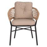 ΠΟΛΥΘΡΟΝΑ ΑΛΟΥΜΙΝΙΟΥ DARK GREY ΕΠΑΓΓΕΛΜ. RATTAN ΜΑΞΙΛΑΡΙ ΜΠΕΖ HM5863.01 60x56x84 εκ. - Image 3