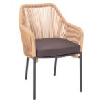 ΠΟΛΥΘΡΟΝΑ ΑΛΟΥΜΙΝΙΟΥ LOKKI HM5855.02 ΑΝΘΡΑΚΙ ΜΕ ΣΧΟΙΝΙ WICKER PE 56x66x82Υ εκ.