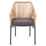 ΠΟΛΥΘΡΟΝΑ ΑΛΟΥΜΙΝΙΟΥ LOKKI HM5855.02 ΑΝΘΡΑΚΙ ΜΕ ΣΧΟΙΝΙ WICKER PE 56x66x82Υ εκ. - Image 3