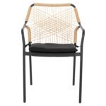 ΠΟΛΥΘΡΟΝΑ ΑΛΟΥΜΙΝΙΟΥ TROTTER HM5865.11 ΣΚΟΥΡΟΣ ΓΚΡΙ ΣΚΕΛΕΤΟΣ ΜΕ WICKER ΜΠΕΖ & ΜΑΥΡΟ ΜΑΞΙΛΑΡΙ - Image 3