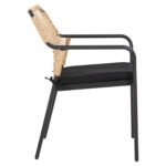 ΠΟΛΥΘΡΟΝΑ ΑΛΟΥΜΙΝΙΟΥ TROTTER HM5865.11 ΣΚΟΥΡΟΣ ΓΚΡΙ ΣΚΕΛΕΤΟΣ ΜΕ WICKER ΜΠΕΖ & ΜΑΥΡΟ ΜΑΞΙΛΑΡΙ - Image 4