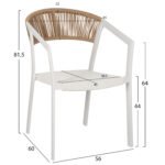 ΠΟΛΥΘΡΟΝΑ ΑΛΟΥΜΙΝΙΟΥ MIRI HM5891.02 ΛΕΥΚΟΣ ΣΚΕΛΕΤΟΣ&TEXTLINE-ΜΠΕΖ RATTAN 56x60x81,5Υ εκ. - Image 2