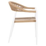 ΠΟΛΥΘΡΟΝΑ ΑΛΟΥΜΙΝΙΟΥ GRET HM5854.01 ΛΕΥΚΗ PE RATTAN ΜΠΕΖ 56x55,5x78Υεκ. - Image 4